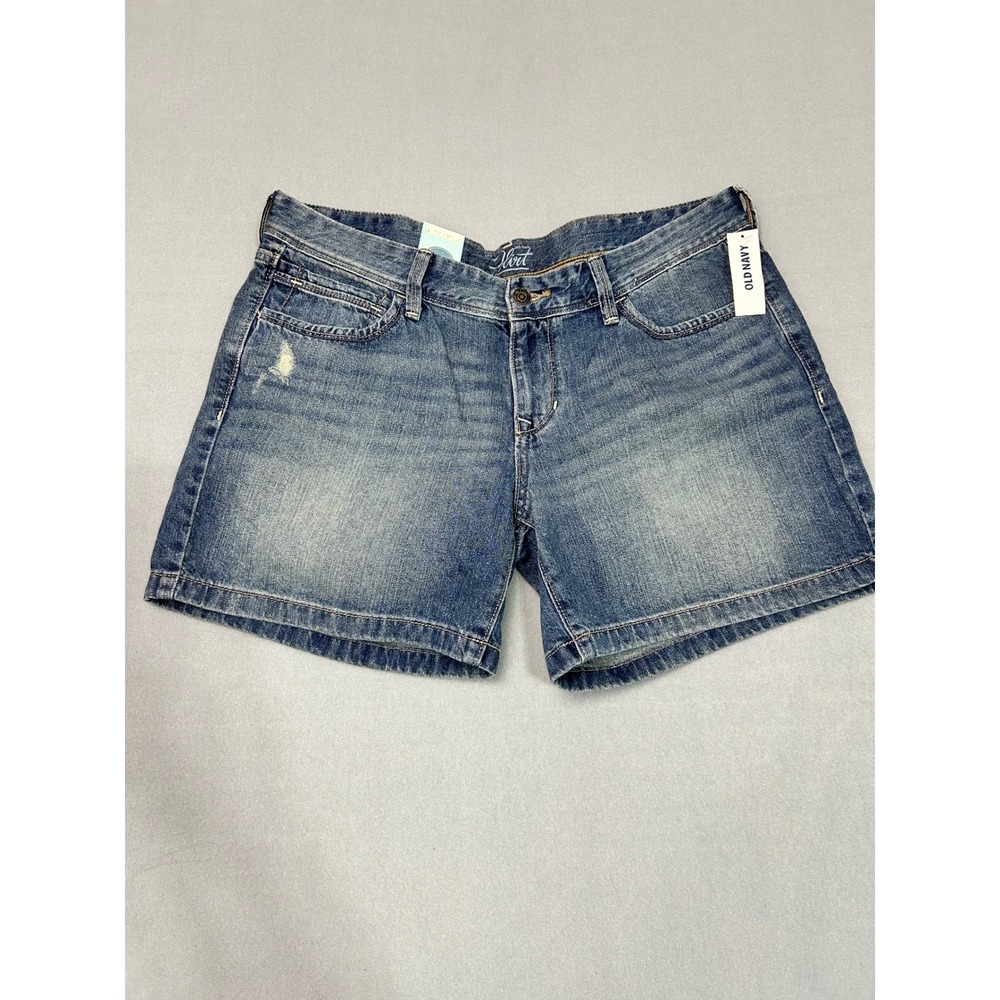 Old Navy The Flirt Jean Shorts Blue 10 Distressed Denim Low Rise Summer Casual